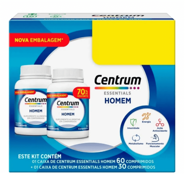 Suplemento Alimentar Centrum Essentials Homem 90 Comprimidos