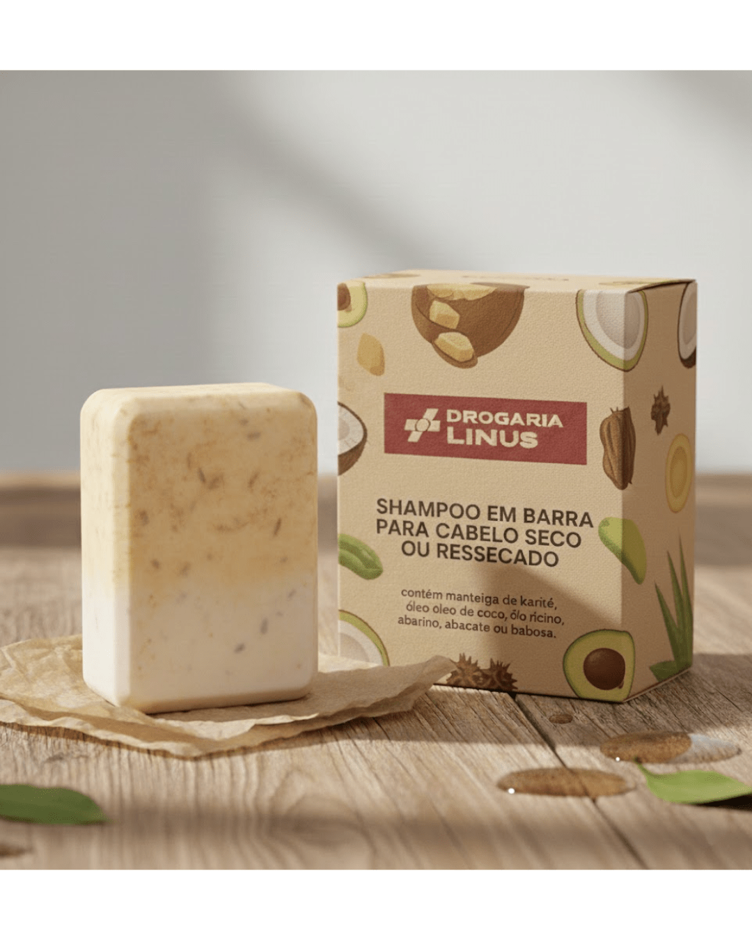 Shampoo em barra para cabelo seco ou ressecado