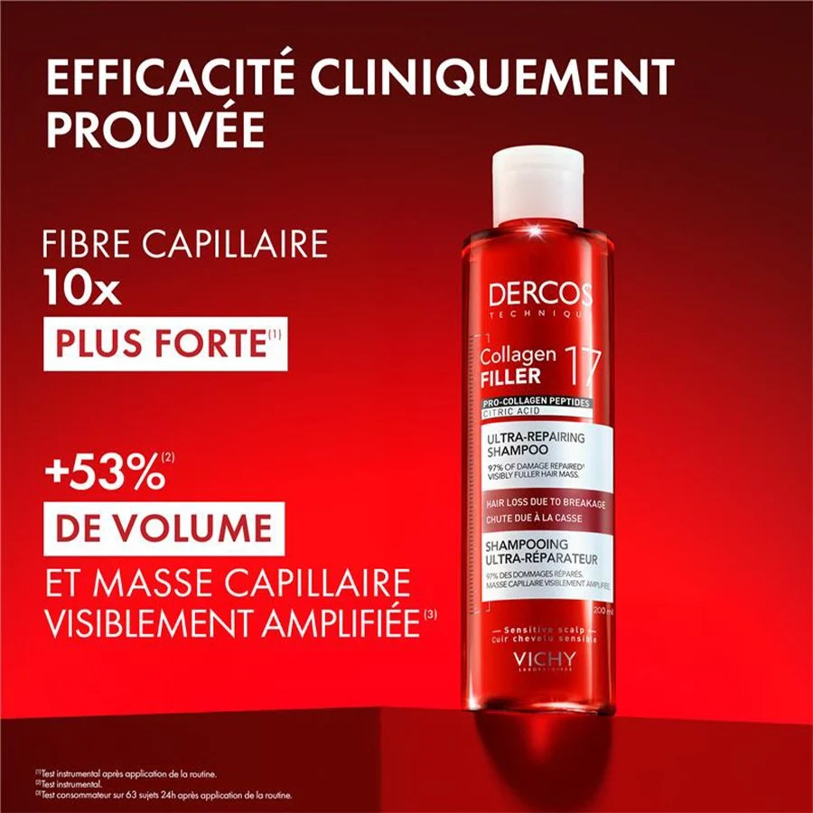 COLLAGEN FILLER 17 - Shampooing Ultra-Réparateur Anti-Casse - Cuir Chevelu Sensible, 200ml - Imagem 3
